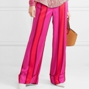 Womens Endless Optimist striped silk-satin flared pants Maggie Marilyn size 4